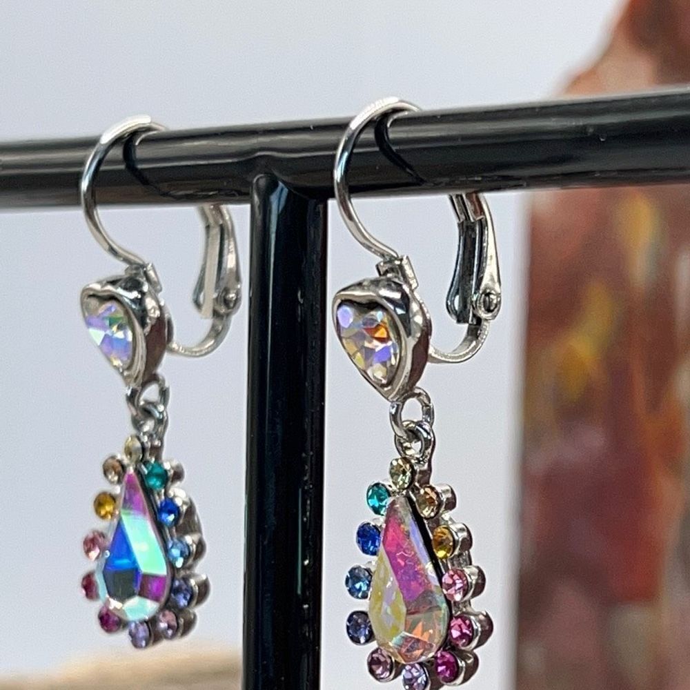 Kirks Folly Rainbow Tears Aura Borealis Lever-back Earrings - Picture 6 of 9